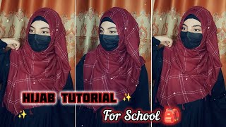 Hijab Tutorial For School  Hijab Style For School Going Girls How To Wear Hijab For School [upl. by Ellemrac]