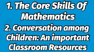 The Core Skill of Mathematics  Conversations among Children  An important Classroom resources [upl. by Parfitt944]