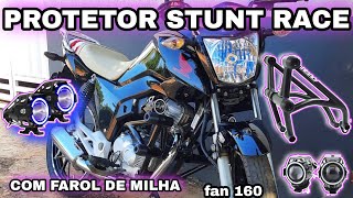 PROTETOR STUNT RACE COM FAROL DE MILHA FAN 160 2020 [upl. by Rockwell]