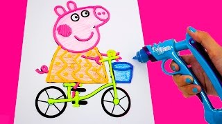 Peppa Pig PlayDoh DohVinci Art Studio Design Peppa Pig with Play Doh Vinci Dibujar con Plastilina [upl. by Veronique]