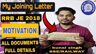 MY JOINING LETTER CALL LETTER RRB JE 2018 MOTIVATION rrbje rrbntpc rrbalp railway rrbgroupd [upl. by Sergius]