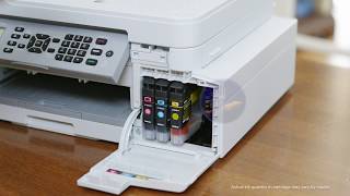 Print More and Replace Less with the MFCJ805DW INKvestment Tank Color Inkjet Printer from Brother [upl. by Magulac]