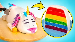 Prepariamo Una Deliziosa Torta Arcobaleno A Forma Di Unicorno 🦄❤️🎂 [upl. by Asiek]