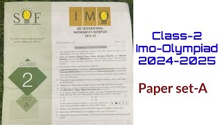 ImoolympiadClass220242025 paper with answers Set Ansoolympiad matholympiad olympiadclass2 [upl. by Scibert676]