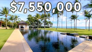 Touring a MASSIVE 7550000 beachfront LUXURY MEGAVILLA  Surreal beachfront escape [upl. by Ereveneug]