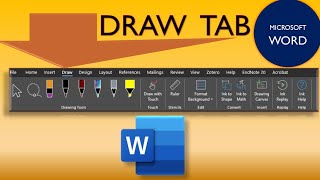 How to use Draw tab in ms wordDraw Tab in ms Wordwordtutorials [upl. by Annait]