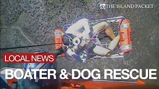 Coast Guard Rescue Boater And Dog Off Fripp Island At Low Tide [upl. by Travax986]