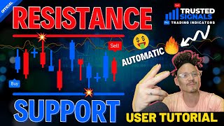 AUTOMATIC Support amp Resistance Trading Strategy TRUSTED SIGNALS INDICATOR USER TUTORIAL [upl. by Eemyaj]