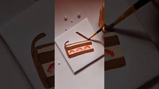 Mini Canvas Painting idea🖌 🍰🍰 art painting canvas canvaspainting trnding ytshorts diy [upl. by Helali]