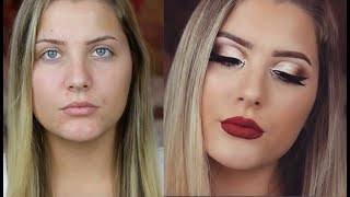 JACLYN HILL PALETTE TUTORIAL WITH BOLD LIP [upl. by Emeric]