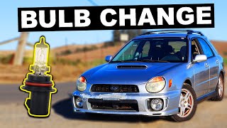 1 Minute Headlight Bulb Change 2002 Subaru Impreza WRX [upl. by Lehar]