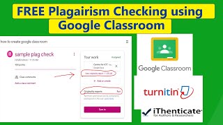 Free Plagiarism Checking using Google Classroom  same as Turnitin amp ithenticate [upl. by Ativoj525]