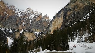 Driving through the Dolomites Italy on the SR48 and SP2437  April 2018 [upl. by Dowlen]