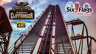 Feb 2023 Dr Diabolicals Cliffhanger Roller Coaster On Ride Front Seat 4K POV Six Flags Fiesta [upl. by Delanie]