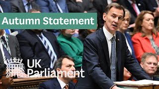 Chancellor of the Exchequer Jeremy Hunt Autumn Statement BSL  22 November 2023 [upl. by Ameer]