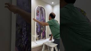 Custom Made wallpaper Installation ytshorts home shorts [upl. by Troxell]