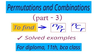 permutations and Combinationsvmatics444 [upl. by Kliber]