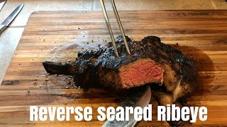 How to reverse sear a ribeye  Grilled steak recipe [upl. by Tisbe]