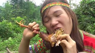 Survival skills Primitive skills hunting forest chicken  Yummy cooking chicken  Eating delicious [upl. by Nothgierc]