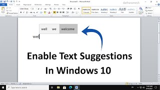 How to Enable Text Suggestions In Windows 10 [upl. by Livvy153]