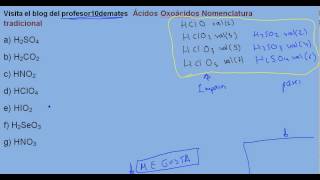 Formulación inorgánica 54 Ácidos Oxoácidos Nomenclatura tradicional truco perreril ejercicio a [upl. by Eves]