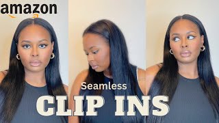 Affordable Seamless Clip ins install  AMAZON [upl. by Worl86]