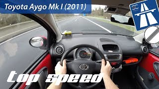 Toyota Aygo Mk1 2011 on German Autobahn  POV Top Speed Drive [upl. by Enaxor44]