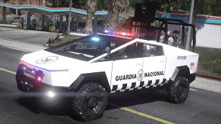 GTA 5 POLICIA  NUEVA TESLA CYBER TRUCK DE GUARDIA NACIONAL  TheAxelGamer [upl. by Harland]