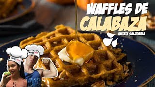 ¿CÓMO PREPARAR WAFFLES  Waffles de Calabaza  Gofres de Calabaza y avena  Receta Saludable [upl. by Azila207]