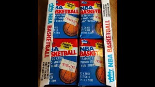 198687 Fleer Basketball PSA 8 Pack Break looking for Michael Jordan Rookie [upl. by Bern404]