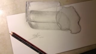 Dibujo 3D  Vaso con agua  Federico Vigevani [upl. by Kay268]