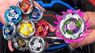 SAMURAI SABER vs ALL UX BEYS Beyblade X ベイブレードエックス [upl. by Ruyam]