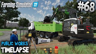 Construction of the Treatment Plant 🚧 Volvo ERC145 amp Mercedes Arocs Trucks 👷 Public Works in FS22 [upl. by Nilpik]