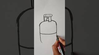 Easy 👍 Draw ♥️ A Gas cylinder ⛽  gascylinder drawing shorts viralvideos [upl. by Crin537]