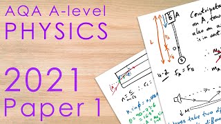 AQA 2021 Paper 1  Alevel Physics Past Paper [upl. by Leinoto]