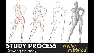 TIMELAPSE Drawing the body  Reilly method  Body Study 1 [upl. by Mapel158]