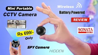 Mini wireless spy cctv camera with battery and WiFi  SONATA GOLD WiFi CCTV Security Camera review [upl. by Yoho]