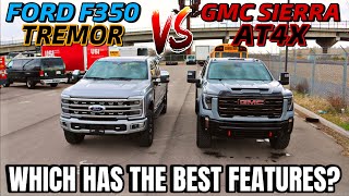 2024 GMC Sierra 2500 AT4X VS Ford F350 Platinum Tremor The Ultimate HD Comparison [upl. by Airdnala]