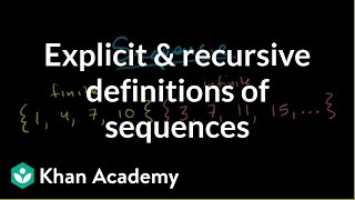 Explicit and recursive definitions of sequences  Precalculus  Khan Academy [upl. by Delogu829]