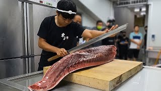 A Whole Bluefin Tuna Cutting and Live auction [upl. by Catima922]