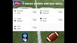 TBacks Sports Bar and Grill Sports Schedule and Hot Dog Special for Sunday Dec 01 2024 [upl. by Baillieu]