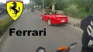 Ferrari California  490 PS  Top Speed 312kmh  KTM duke 125 [upl. by Yeldar563]