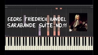 Georg Friedrich Handel  Sarabande Suite No11  Piano Tutorial by Amadeus Synthesia [upl. by Teak]