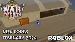 Roblox War Tycoon New Codes February 2024 [upl. by Foushee]