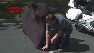 CarCoverscom  Black Satin Shield Motorcycle cover  10 Year Warranty  Free Shipping [upl. by Tsirhc]