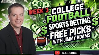 College Football Week 3 Sports Betting Picks and Predictions Best Bets Saturday 9142024 [upl. by Louth495]