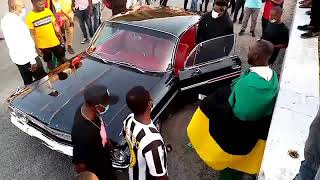 Sulley Muntari begs supporters to help him push his car [upl. by Nanon]