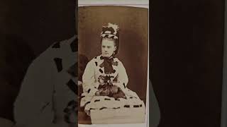 Victorian lady with dog CDV Inspiration for sewing an 1870s seaside promenade dress [upl. by Ebeohp]