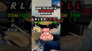 Paradiddle Groove on the Drum Set Easy Drum LessonExercise drums [upl. by Ynaffital888]