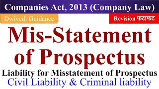 Misstatement of Prospectus Liability for Misstatement of Prospectus Civil and Criminal liability [upl. by Arvie]